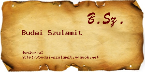 Budai Szulamit névjegykártya